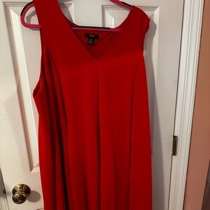 Statement Sleeveless Red Dress w/Pockets 20W
